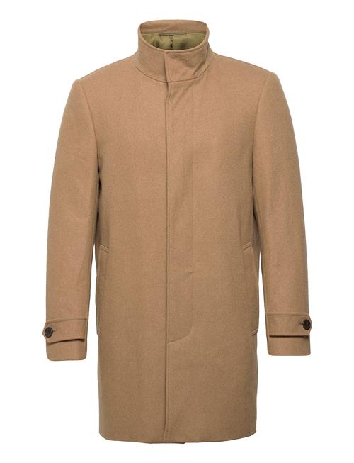 Lindbergh Recycled Wool Funnel Neck Coat Lindbergh Beige