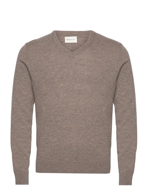 GANT Extrafine Lambswool V-Neck GANT Brown