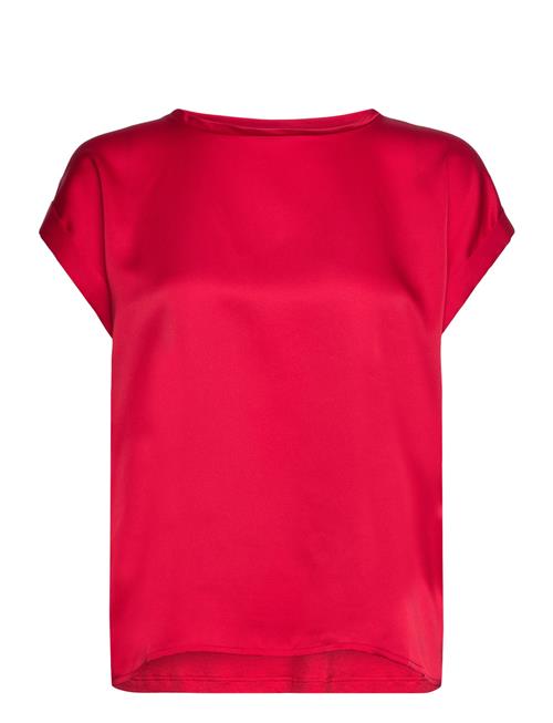 Viellette S/S Satin Top - Noos Vila Red