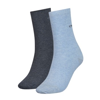 Calvin Klein Legwear Calvin Klein Strømper 2P Annika Flat Knit Sock Blå/Grå One Size Dame