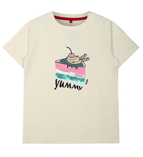 Se The New The New T-shirt - TnCake - White Swan m. Pailletter ved KidsWorld