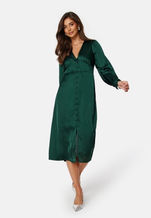 BUBBLEROOM Roberta Satin Dress Dark green 40