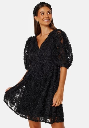 Se Bubbleroom Occasion 3D Puff Sleeve Dress Black S ved Bubbleroom