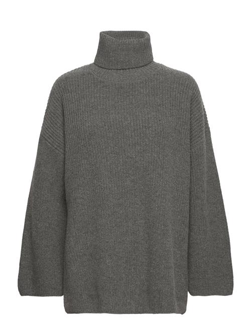 Se Selected Femme Slfmary Ls Long Knit Roll Neck Selected Femme Grey ved Booztlet