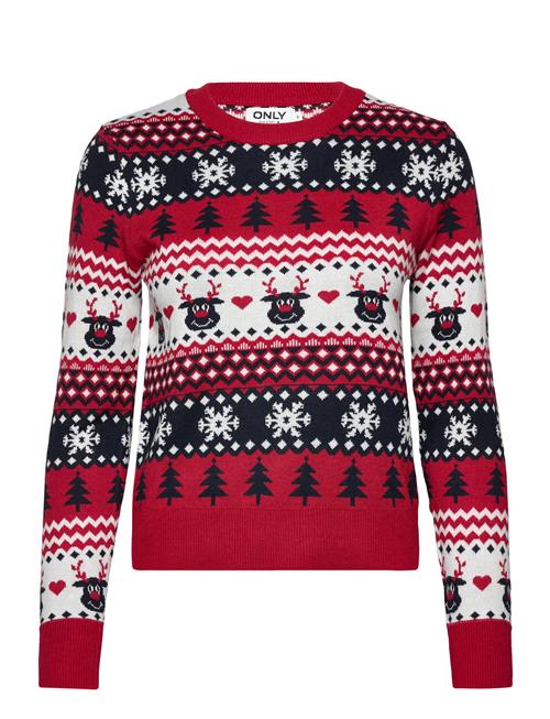 Se ONLY Onlxmas Reindeer Ls O-Neck Box Knt ONLY Red ved Booztlet