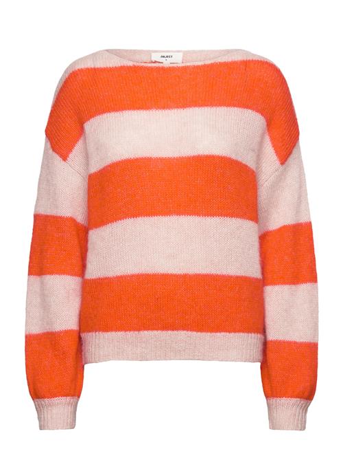 Se Object Objsoya L/S Knit Pullover 128 Object Orange ved Booztlet