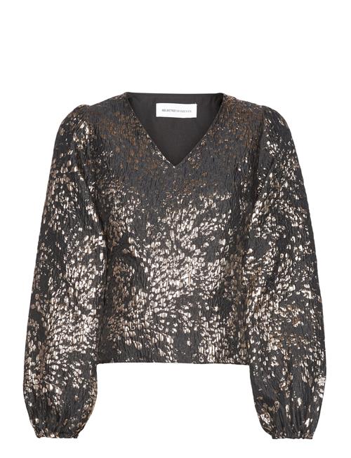 Slfpaula Golden Leo Ls Top B Selected Gold