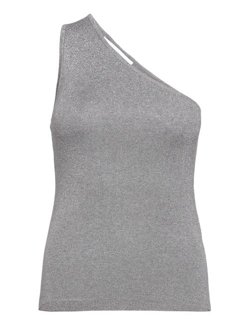 Selected Femme Slflura Lurex Shoulder Knit Top Selected Femme Grey