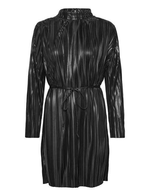 Slfnaline Ls High Neck Short Plisse Dres Selected Black