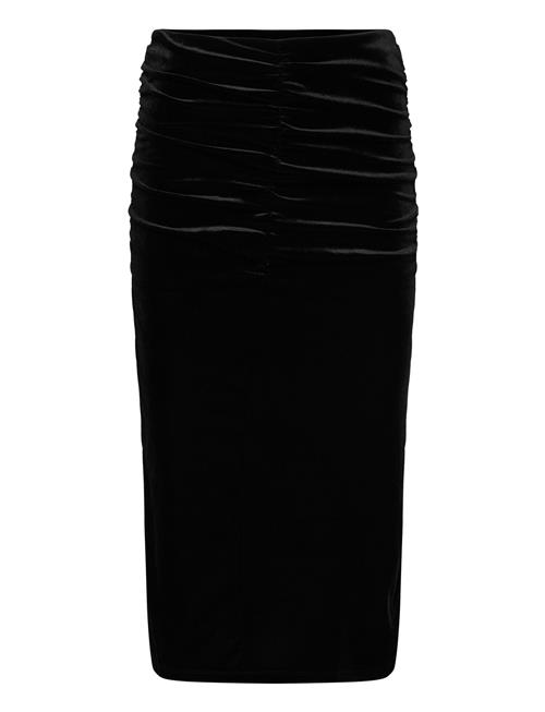 Vila Vivelida Hw Midi Velvet Skirt/Su Vila Black