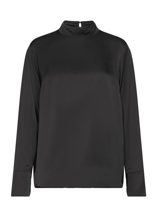 Selected Femme Slfivy Ls Satin Top B Selected Femme Black