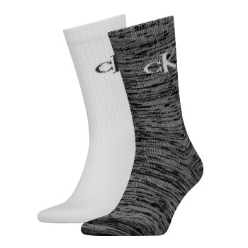 Calvin Klein Legwear Calvin Klein Strømper 2P Slub Men Sock Sort/Hvid One Size Herre