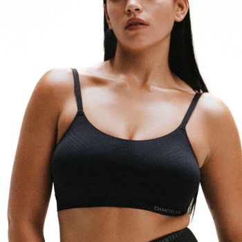 Chantelle Bh Smooth Comfort Wirefree Support Bralette Sort Medium Dame