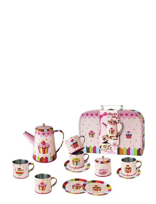 Se Magni Toys Coffee Set In Tin "Cupcake", 13 Pcs. Magni Toys Patterned ved Booztlet