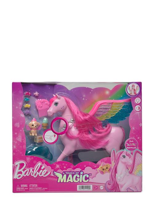 A Touch Of Magic Pink Pegasus With Puppy, Winged Horse Toys With Lights And Sounds Barbie Patterned