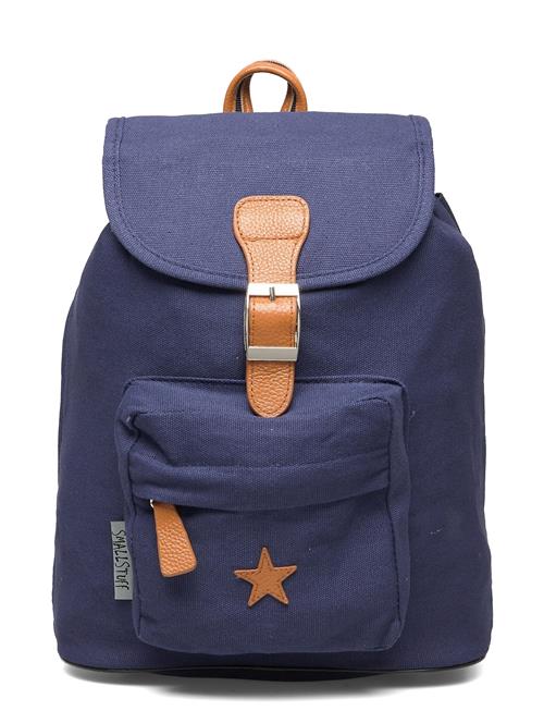 Smallstuff Baggy Back Pack, Navy With Leather Star Smallstuff Blue