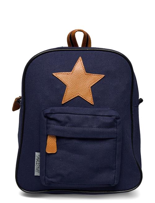 Smallstuff Back Pack, Navy With Leather Star Smallstuff Blue