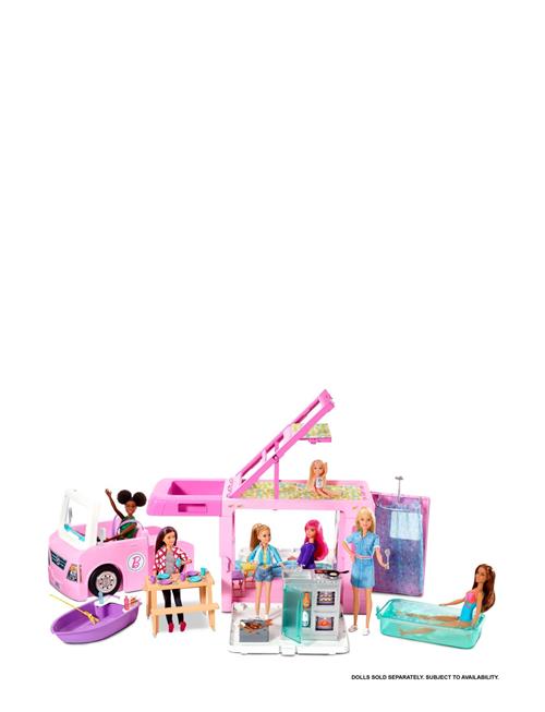 Barbie Dreamhouse Adventures 3-In-1 Dreamcamper Vehicle And Accessories Barbie Pink