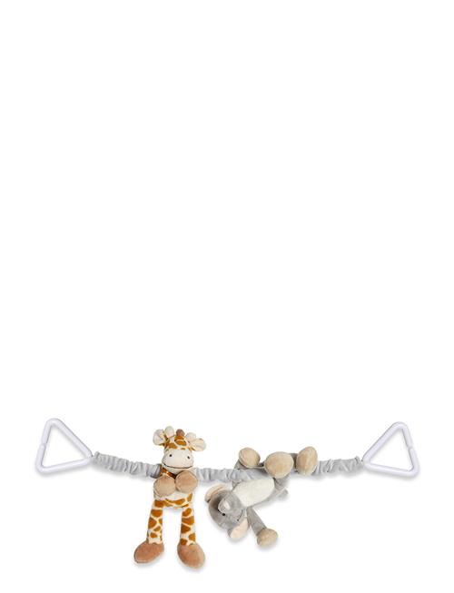 Diinglisar Wild, Pram Hanger, Elephant & Giraffe Teddykompaniet Grey