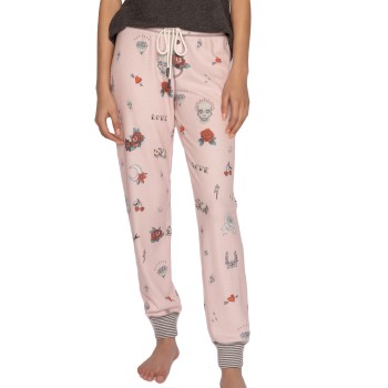 PJ Salvage Livin On The Edge Pants Rosa Mønster  Large Dame