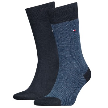 Tommy Hilfiger Legwear Tommy Hilfiger Strømper 2P Men Birdeye Sock Jeansblå Str 39/42 Herre