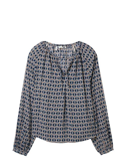 Se Tom Tailor Feminine Print Blouse Tom Tailor Blue ved Booztlet