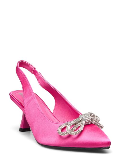 Se Bianco Biapretty Crystal Bow Sling Back Satin Bianco Pink ved Booztlet