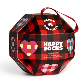 Happy socks Happy Sock Bauble Sock Gift Set Strømper Rød Mønster  modal Str 41/46