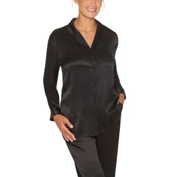 Lady Avenue Pure Silk Basic Pyjamas Sort silke Small Dame