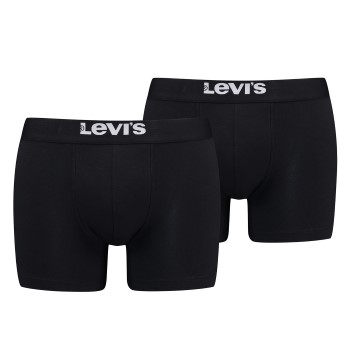 Levis 2P Men Solid Basic Boxer Brief Sort bomuld X-Large Herre