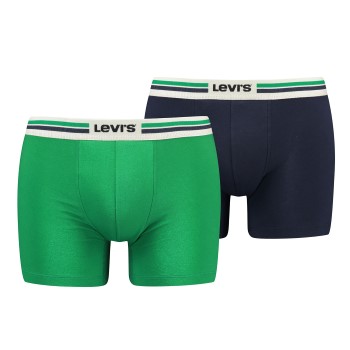 Levis 2P Men Sportswear Logo Boxer Brief Blå/Grøn bomuld X-Large Herre