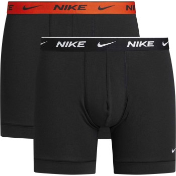 Nike 2P Cotton Stretch Boxer Brief Sort/Orange bomuld Large Herre