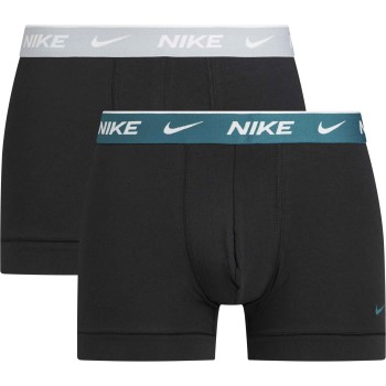 Nike 2P Everyday Cotton Stretch Trunk Sort/Grå bomuld Medium Herre