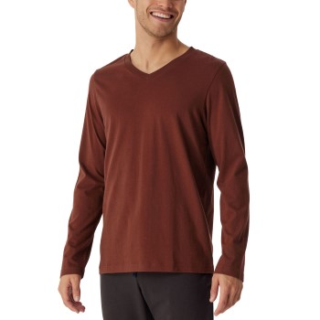 Schiesser Mix Plus Relax Long Sleeve Sweatshirt Vinrød  bomuld 50 Herre