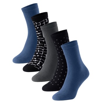 Schiesser Strømper 5P Women Blue Bird Socks Marineblå Str 35/38 Dame