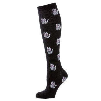 Trofé Trofe Printed Support Socks Strømper Sort Mønster Str 35/38 Dame