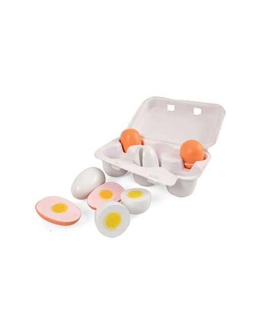 Se Magni Toys Wooden Eggs In An Egg Tray, 6 Pieces Magni Toys Beige ved Booztlet