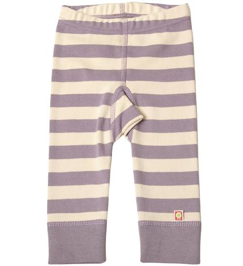 Se Katvig Katvig Leggings - Lilla/Beige Stribet ved KidsWorld