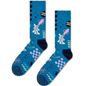 Happy socks Happy Sock Zodiac Signs Aquarius Sock Strømper Blå Mønster Str 41/46