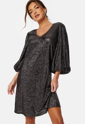 Se Ida Sjöstedt Giovanna Dress Dark Brown Glimmer 34 ved Bubbleroom