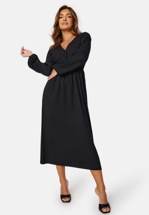 BUBBLEROOM Structure Button Midi Dress Black XS