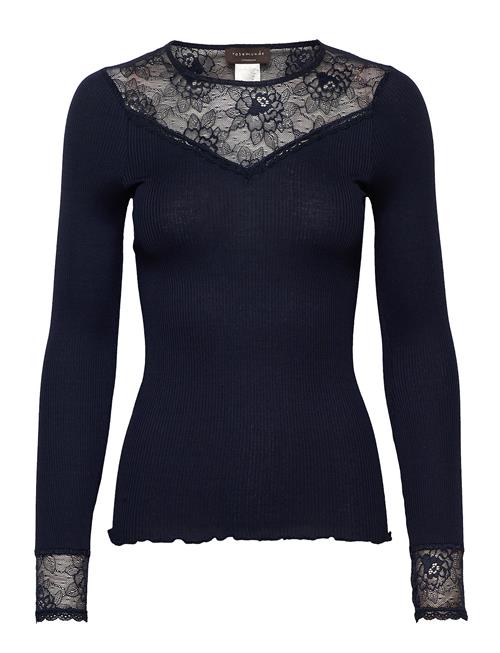 Rosemunde Silk T-Shirt Regular Ls W/Lace Rosemunde Blue