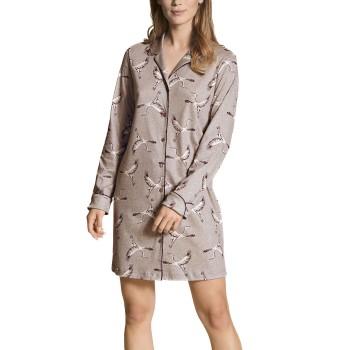 Calida Artisan Nights Nightshirt Taupe Velours bomuld X-Small Dame