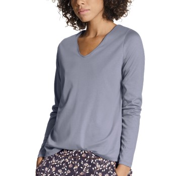 Se Calida Favourites Sense Long Sleeve Shirt Blå bomuld Small Dame ved Timarco