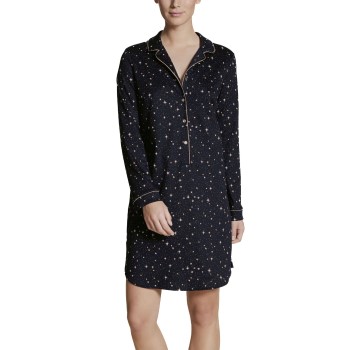 Se Calida Winter Dreams Nightshirt Marine Stribet bomuld Large Dame ved Timarco