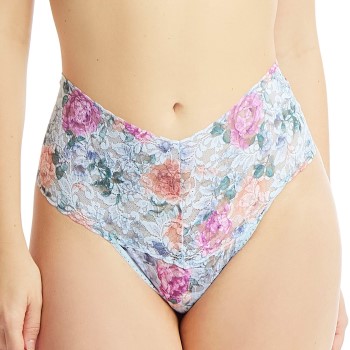 Hanky Panky Trusser Signature Lace Print Retro Thong Blå Mønster nylon One Size Dame