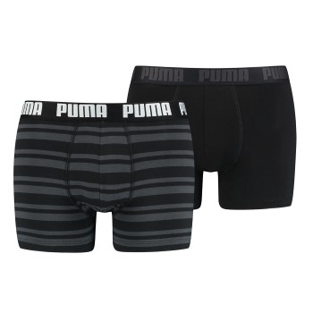 Puma 2P Heritage Stripe Boxer Sort stribet bomuld Medium Herre