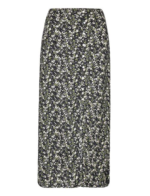 Mango Slit Printed Long Skirt Mango Black