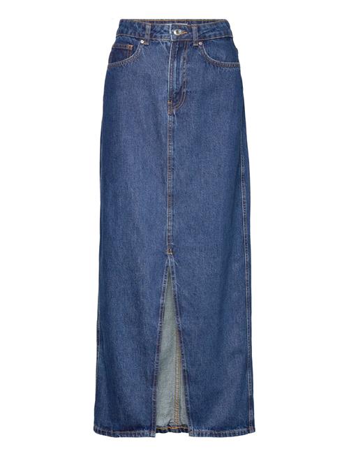 Mango Slit Denim Skirt Mango Blue