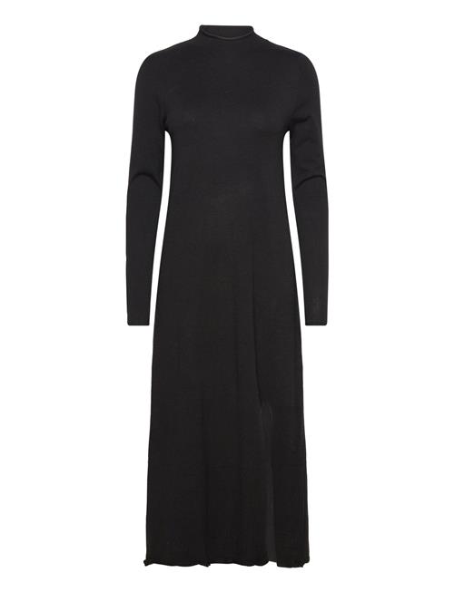 Knitted Dress With Side Slit Mango Black